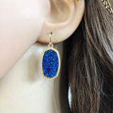 11 Colors Cute Faux Quartz Oval Pendant Druzy Look. Earrings and necklaces