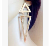 hollow out big triangle earrings