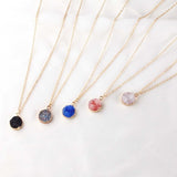 Round Natural Druzy Stone Necklace