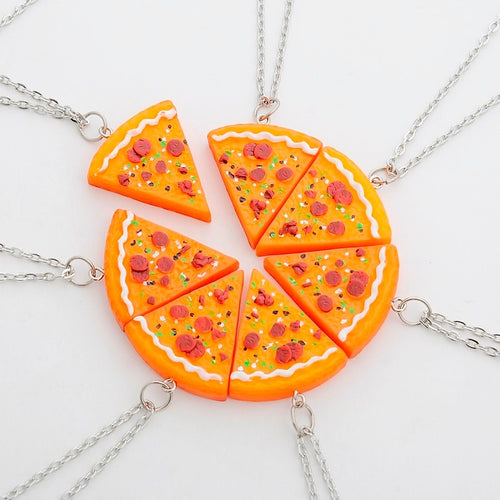 7 PCS In 1 Set Pizza Necklace Best Friends Forever
