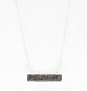 Bar Style Square Geometric Resin Druzy Necklace