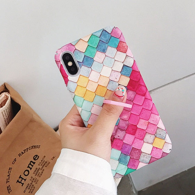 geometric pattern Ring Grip Case For iPhone