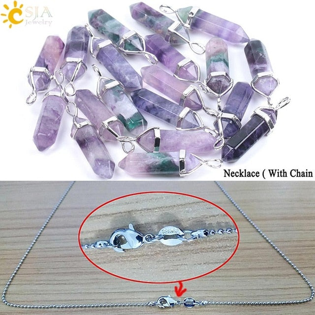 Fluorite Necklace  Natural Gem Stone
