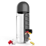 Creative 600ml Pill Box Organizer Combo  Water bottle Leak-Proof bpa free