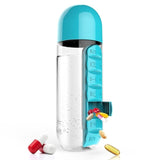 Creative 600ml Pill Box Organizer Combo  Water bottle Leak-Proof bpa free