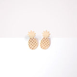 European hollow pineapple stud earrings