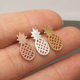 European hollow pineapple stud earrings
