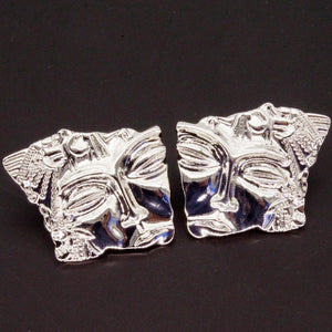 Golden/silver Women Face Mask Stud Earrings