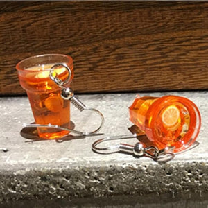 Unique Drink Earrings 3D Lemon Tea