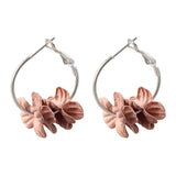 Fashion Fabric Flower Drop Earrings
