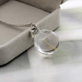 Wish Real Dandelion Crystal Necklace