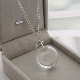 Wish Real Dandelion Crystal Necklace