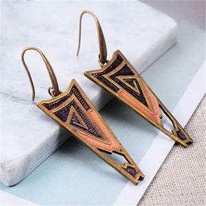 bronze Bohemian Long Geometric Earrings