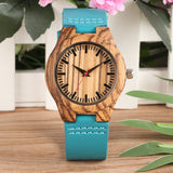 Blue natural Bamboo watch