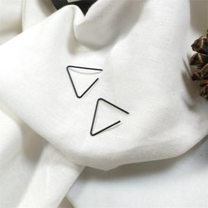 Punk Style Black Geometry Triangle Earrings