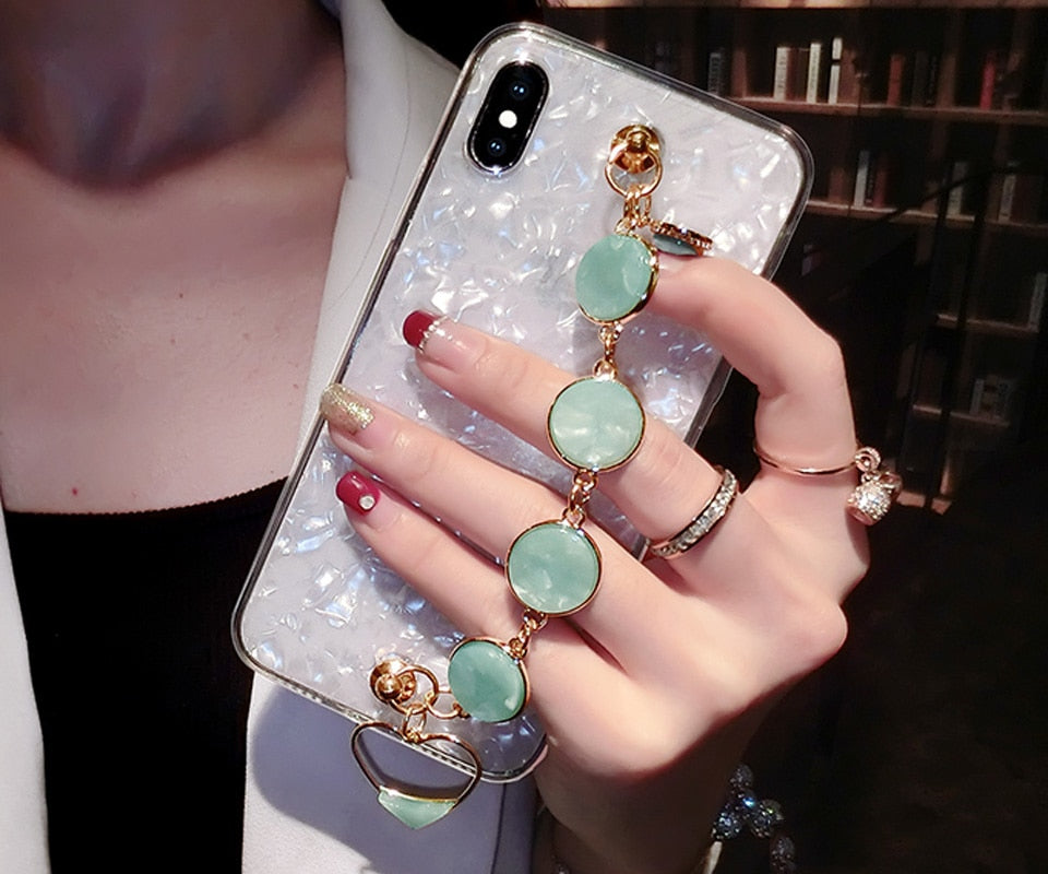 Diamond Bracelet Shell Pattern Cases For iPhone