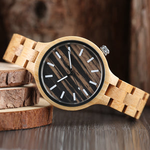 Handmade Bamboo Wristwatch Full Wooden Strap