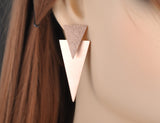 Rose Gold Triangle Stainless Steel Earrings
