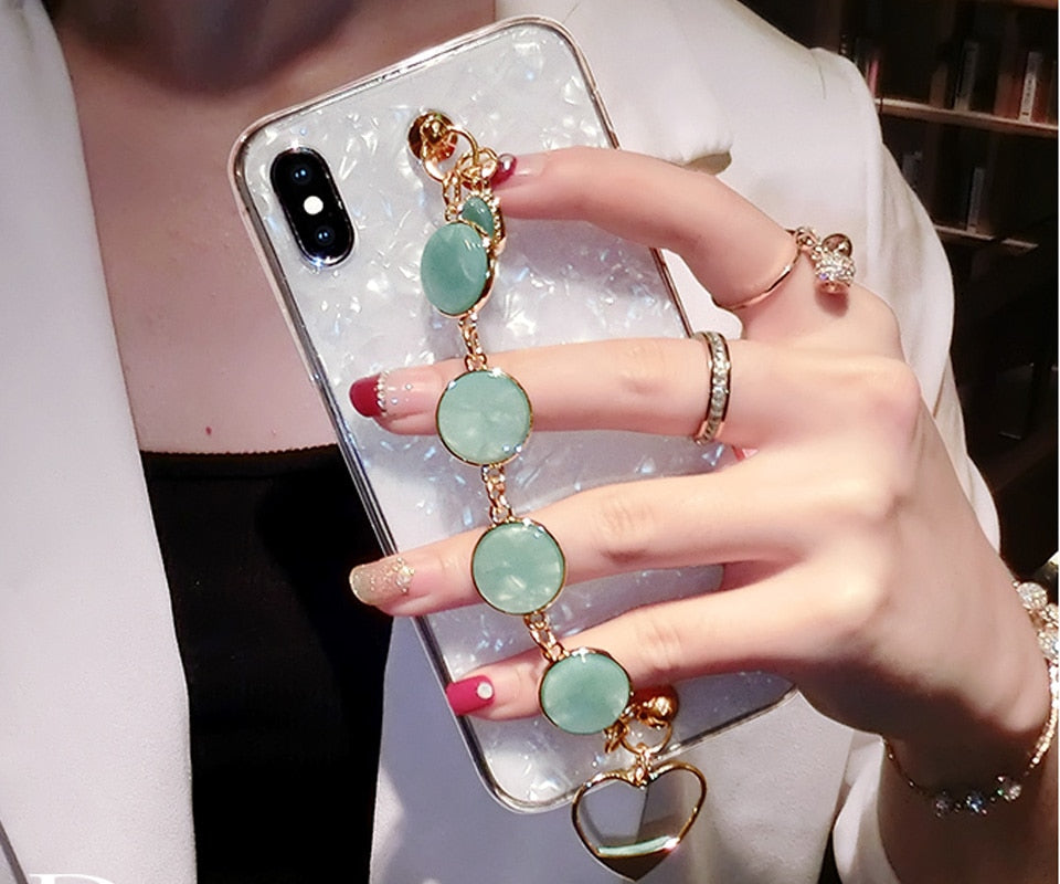 Diamond Bracelet Shell Pattern Cases For iPhone