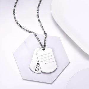 Stainless Steel Rainbow Dog Tag Double Layer Equality Necklace