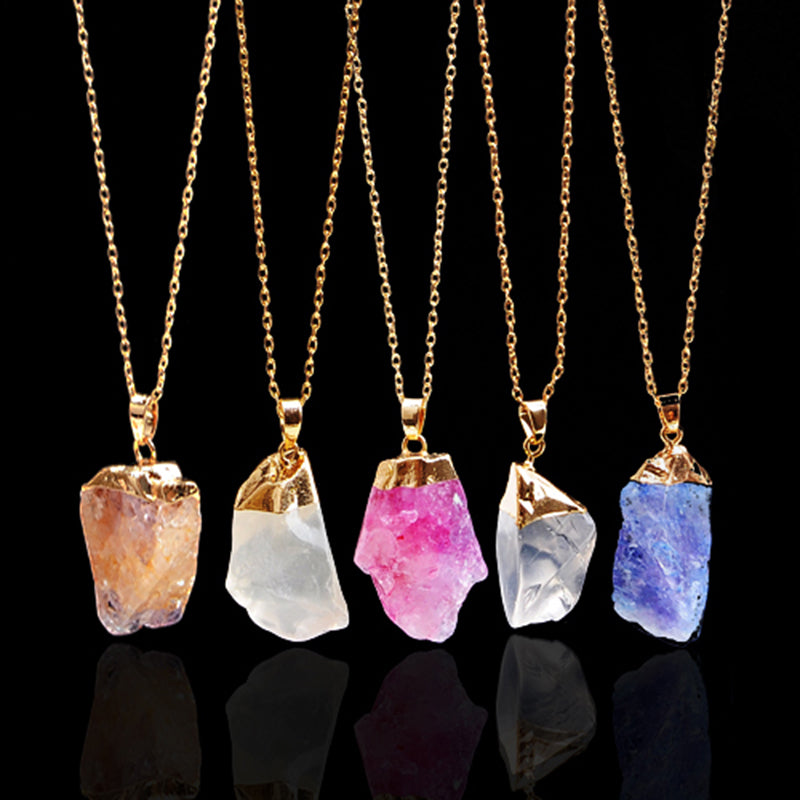 Rough Natural Stone Necklaces. Irregular Shape Crystal