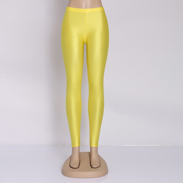 Solid Color Shiny Leggings