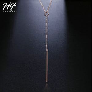 Long Link Chain Rose Gold Color Necklace
