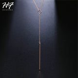 Long Link Chain Rose Gold Color Necklace