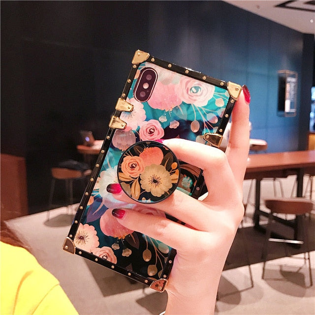 Luxury Blue Ray Flower rose silicone case for iphone &amp; samsung