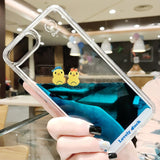 Cartoon 3D Swimming Duck Liquid Case For iPhone