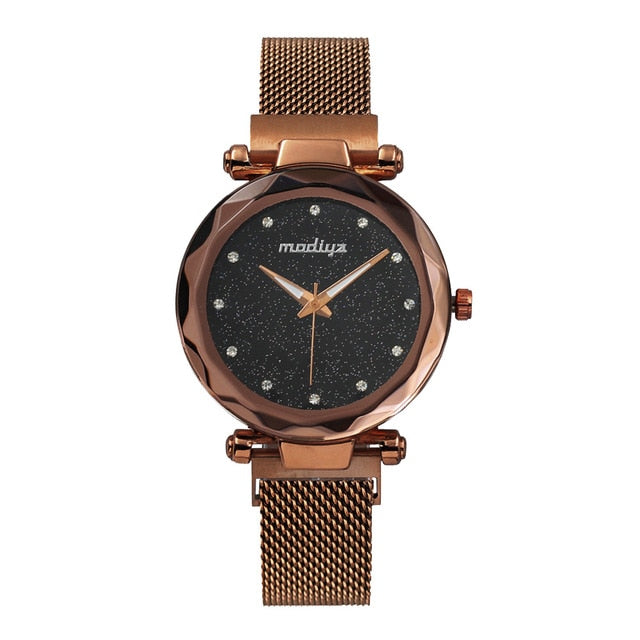 Rose Gold  Starry Sky Magnetic Watch