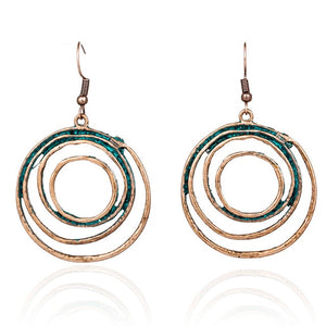 Multi swirl spiral circles rounds earring
