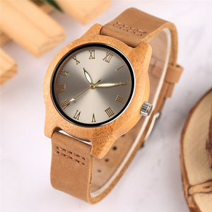 Nature Bamboo watch Genuine Leather