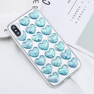 Ottwn 3D Love Heart Clear Case For iPhone
