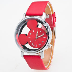Quartz Leather Mickey Mouse watch