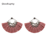 STRATHSPEY Bohemia Handmade Fan-shaped Tassel Earrings