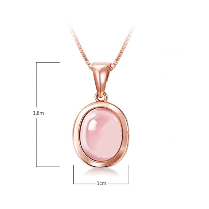 Retro pink crystal necklace