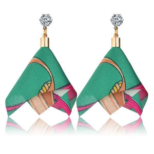 Unique Colorful Cloth&amp;Alloy Women Drop Earrings