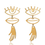 Abstract Face Drop Earrings
