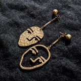 Unique Van Gogh Artsy Gold Tone Dangle Earrings