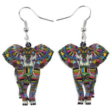 Dangle Big Long Elephant Earrings