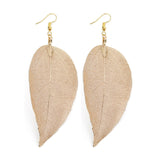 Metal Natural Leaf Drop Earrings