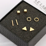 New Arrival ! Alloy Stud Earring Set For Women Ear. 4 pairs and comes in silver black or gold. great combo pack !!