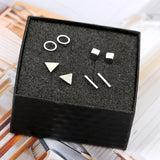 New Arrival ! Alloy Stud Earring Set For Women Ear. 4 pairs and comes in silver black or gold. great combo pack !!