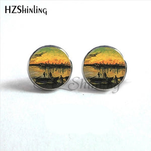 Van Gogh Painting Stud Earrings.  The Starry Night and many other beautiful paintings on your ears!! love it
