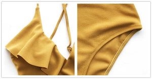 CUPSHE Happy Ending Yellow Solid One-piece Swimsuit