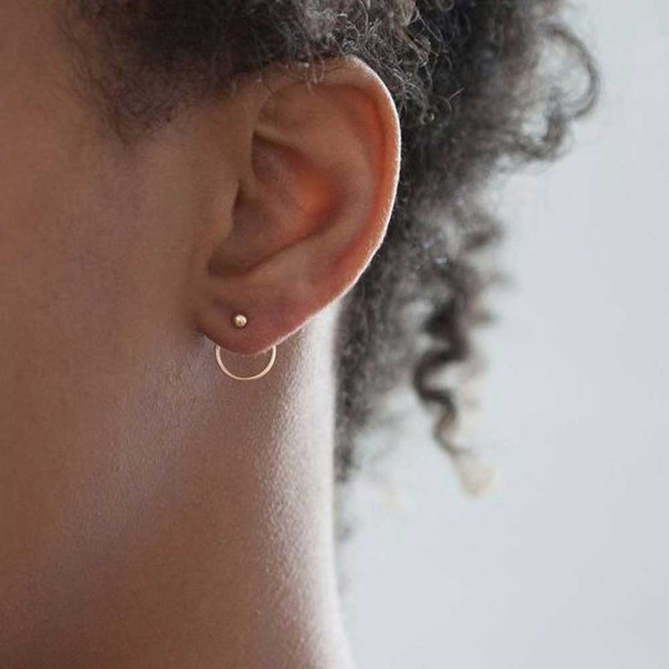 Bohemian Cute Gold Color Geometric Round Metal Stud Earrings